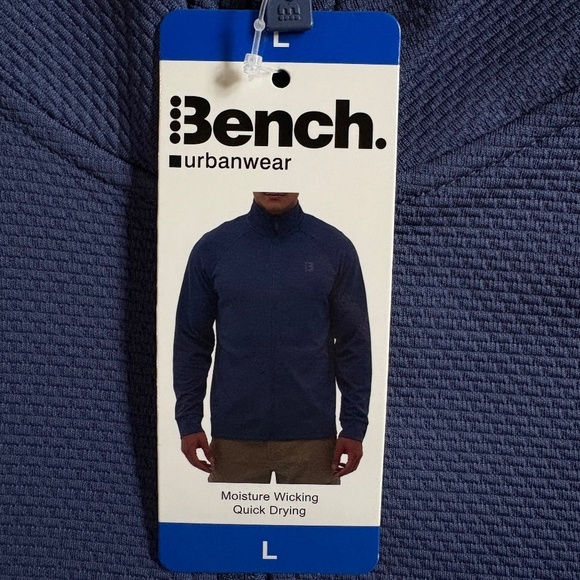 Bench Urbanwear Full Zip Jacket, Moisture Wicking, Blue, Large, NWT - Picture 3 of 14